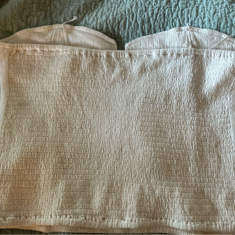 Anthropologie x Porridge NWT Womens Bustier Smocked Pull On Top white XL Beach - Picture 3 of 5